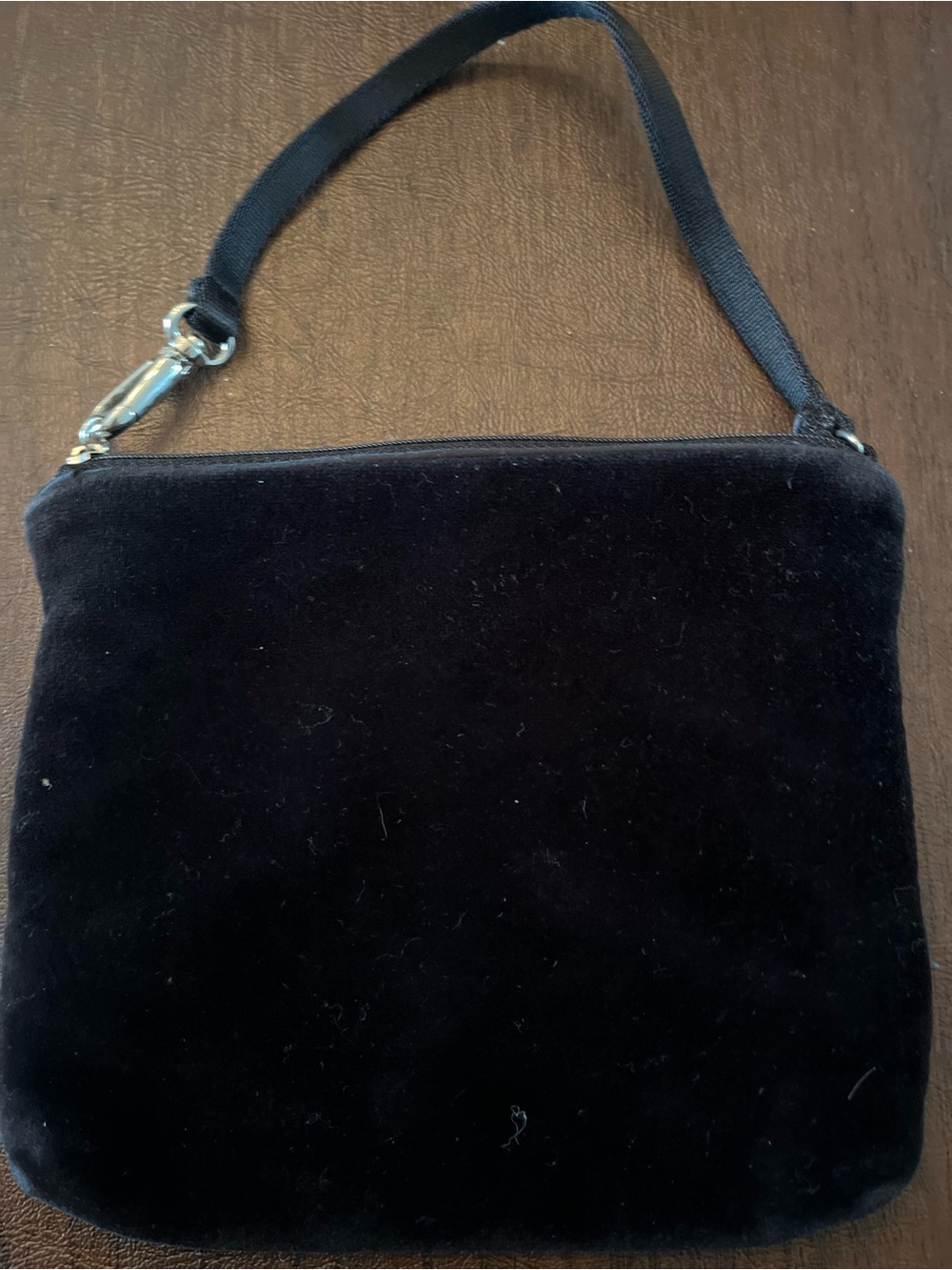 Bath & Body Works Black Velvet 'too cute' Wristlet with Rhinestones - Picture 3 of 7